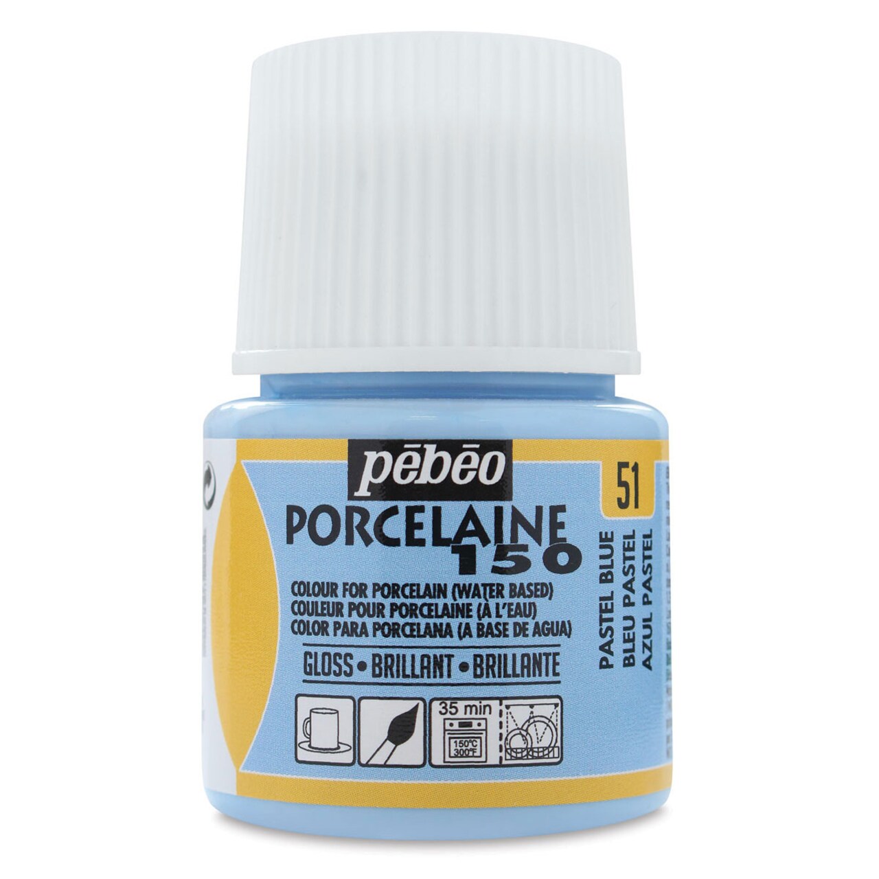 Pebeo Porcelaine 150 Paint Pastel Blue Opaque 45 ml bottle